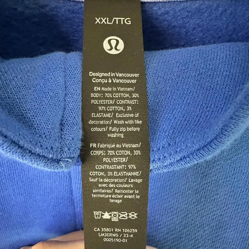 NWT Lululemon Steady State Half Zip Hoodie Blazer Blue Tone BLBT Size XXL